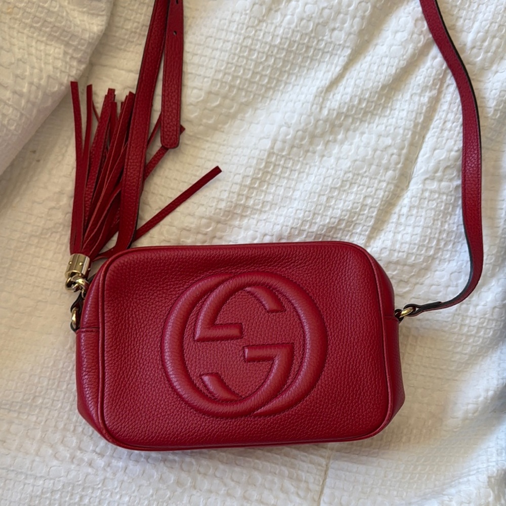 Gucci Red Leather Crossbody Bag
